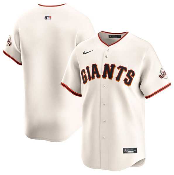 Men%27s San Francisco Giants Blank Cream Home Limited Stitched Baseball Jersey Dzhi